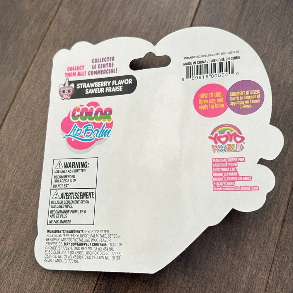 YOYO WORLD Moodies Girl’s Color Berry Lip Balm Set, Rainbow Beauty Cosmetics - Picture 5 of 7
